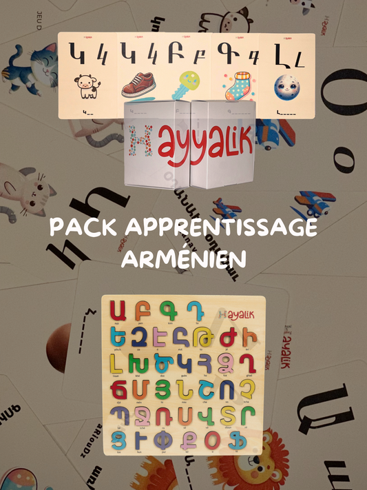 Pack Apprentissage Arménien - Lettres en bois et cartes éducatives